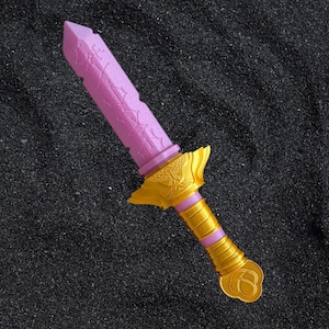 Espada Rumi, Mira Glaive y daga Zoey del K-Pop que brillan en la oscuridad, duraderas y seguras para eventos de anime y cosplay. Lavender Rumi Sword