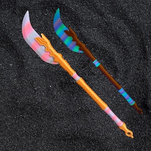 Espada Rumi, Mira Glaive y daga Zoey del K-Pop que brillan en la oscuridad, duraderas y seguras para eventos de anime y cosplay. Rainbow Glow Glaive