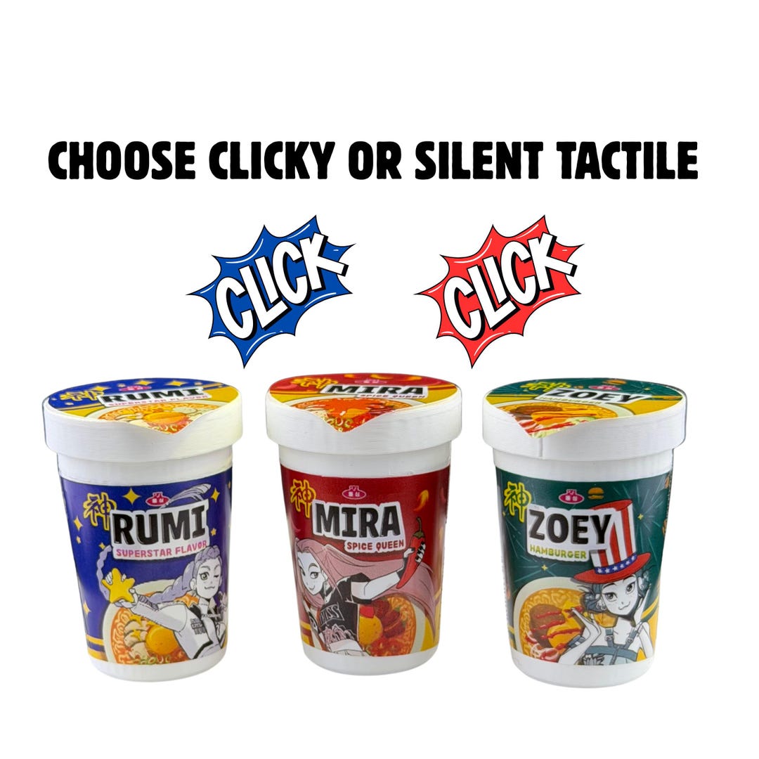 Kpop Demon Hunters Huntrix Ramen Cup Keychain – Rumi Mira Zoey