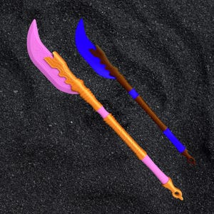 Espada Rumi, Mira Glaive y daga Zoey del K-Pop que brillan en la oscuridad, duraderas y seguras para eventos de anime y cosplay. Purp Glow Glaive