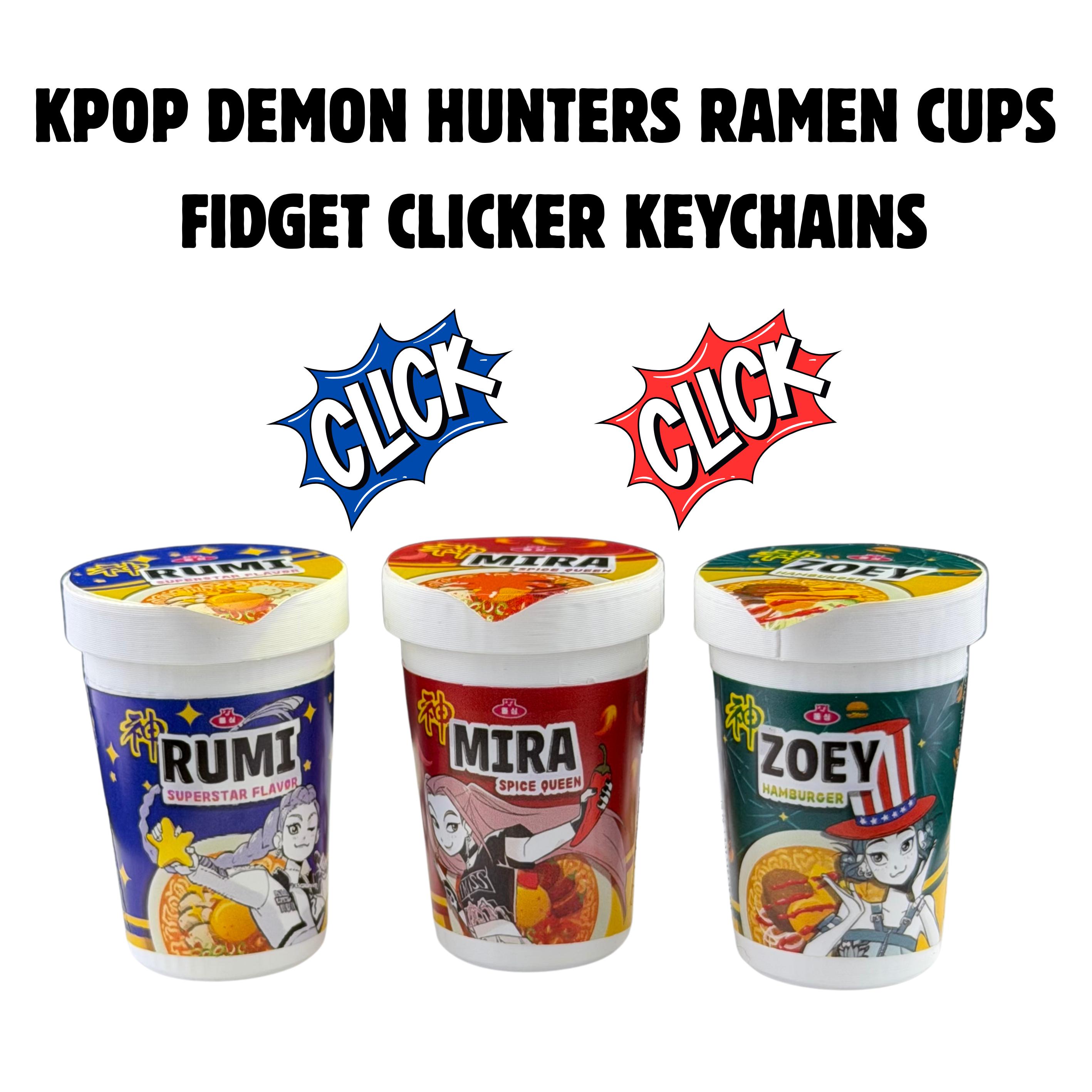 Demon Hunters K-pop Ramen Cup Keychain – Anime Fidget Clicker - Etsy