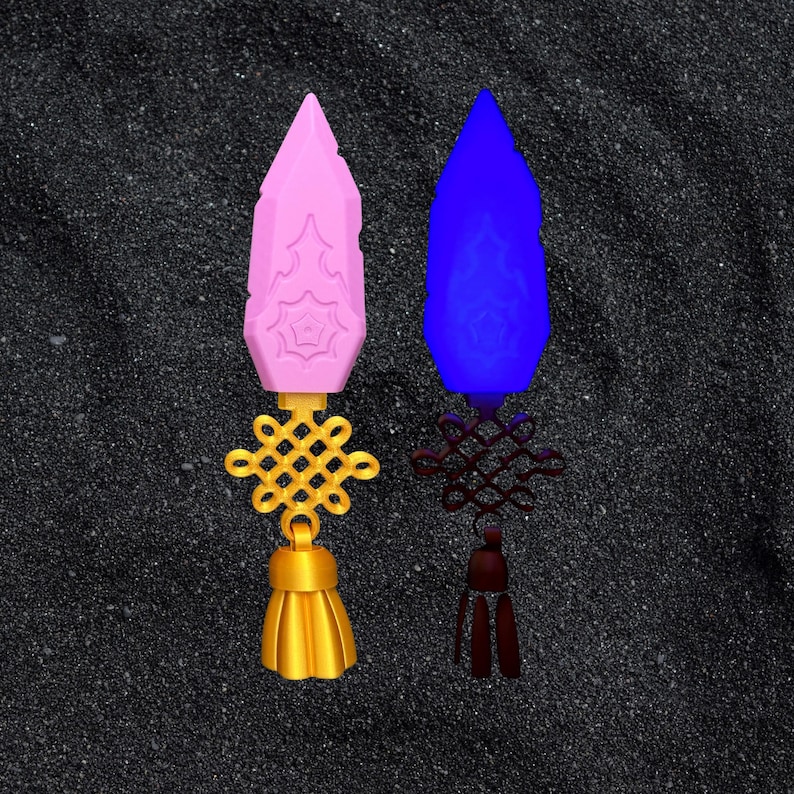 Espada Rumi, Mira Glaive y daga Zoey del K-Pop que brillan en la oscuridad, duraderas y seguras para eventos de anime y cosplay. Purp Glow Dagger