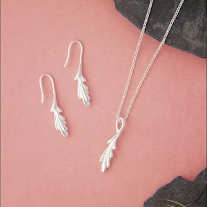 Waterfall pendant, earrings, silver, gold, handmade, gift, birthday, elegant jewelry, chain,