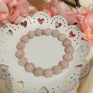 Gemstone bracelet, rose quartz bracelet, healing stones, gemstones, bracelet, silver,