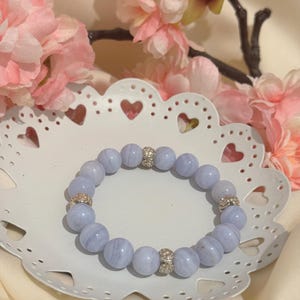 Gemstone bracelet, healing stones, chalcedony bracelet, bracelet, silver, gift,
