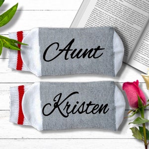 Calcetines personalizados para tía: regalo personalizado para tía, regalo para tía primeriza, cumpleaños de tía, vida de tía, la mejor tía del mundo, si puedes leer esto
