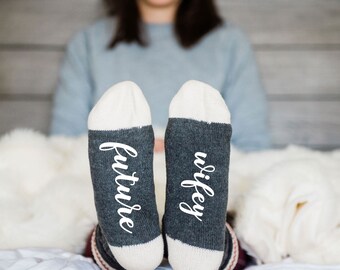 Future Wifey Socks - Bridal Shower Gift - Bride Gifts, Future Mrs. Engagement Gift, Bride to Be, Future Wife Socks, Bachelorette Gifts