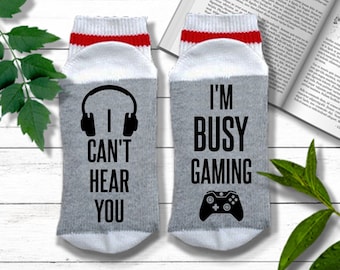 Gamer Gift - I Can't Hear You I'm Busy Gaming - Video Game Socks | Gift for Video Game Lover | Gaming Socks | Mens Stocking Stuffer