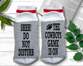 Dallas Cowboys Socks - Do Not Disturb The Cowboys Game is On - Cowboys Gift | Dallas Cowboys Gift | Cowboys Football Gift