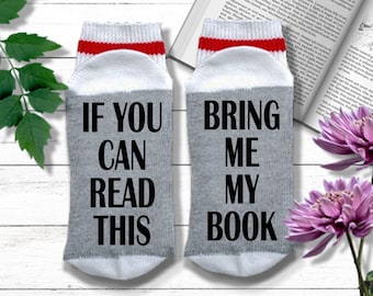 Reading Socks - Bring Me My Book Socks - Teacher Gift, Book Lover Gift, Book Socks, Reading Gift, Gift for Mom from Daughter