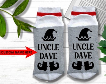 Custom Christmas Socks | Personalized Christmas Socks with Elf Image | Christmas Sock Exchange | Matching Christmas Clothes for Family