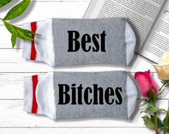 Best Friend Socks - Best Bitches - BFF Gifts | Best Friend Socks | Bitch Socks | Miss You Gift for Best Friend | My Favorite Bitch