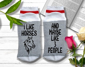 Funny Horse Gift - Just a Girl Who Likes Horses - Horse Socks | Equestrian Gifts | Gift for Horse Lover | Horse Rider Gift | Gift for Jockey