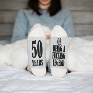 50 Years of Being a Fucking Legend Socks 50th Birthday Socks 50th Birthday Gift for Women 50th Birthday Gift for Men image 1