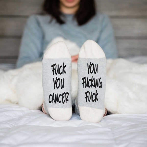 Fuck You Cancer, You Fucking Fuck Socks for Women or Men | Fuck Cancer Gift| Fuck Cancer Socks | Cancer Survivor Gift | Cancer Care Package