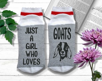 Goat Gift - Just a Girl Who Likes Goats - Funny Goat Socks | Gift for Goat Lover | Goat Mom | Gift for Farmer