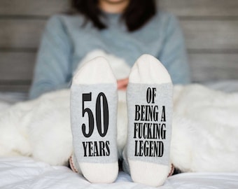 50 Years of Being a Fucking Legend Socks | 50th Birthday Socks | 50th Birthday Gift for Women | 50th Birthday Gift for Men