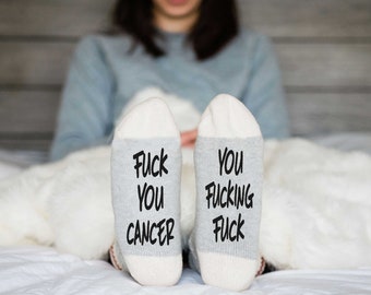 Fuck You Cancer, You Fucking Fuck Socks for Women or Men | Fuck Cancer Gift| Fuck Cancer Socks | Cancer Survivor Gift | Cancer Care Package