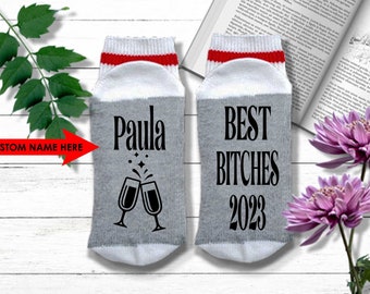 Girls Trip Socks - Best Bitches 2023 - Girls Weekend Gifts | Girls Getaway | Best Friend Trip | MLM Network Marketing Trip Favors