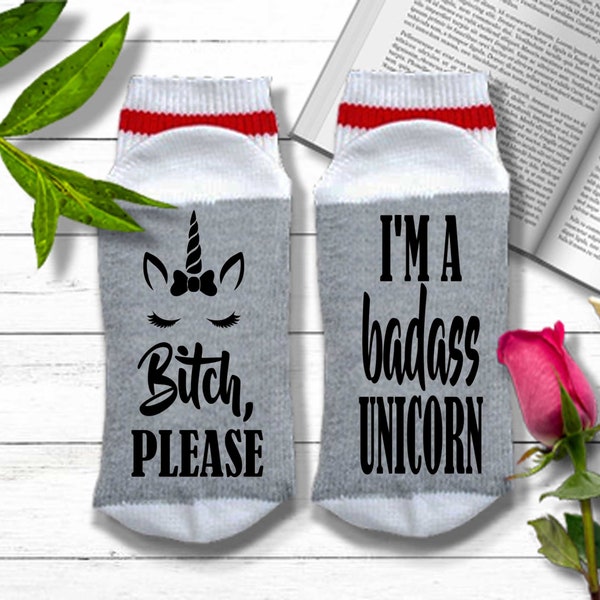 Unicorn Socks - Bitch Please I'm a Badass Unicorn - Unicorn Gifts