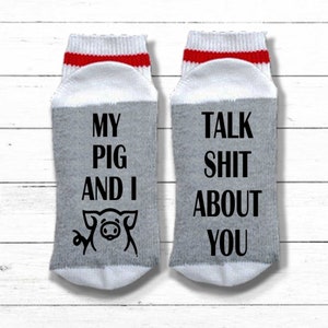Pig Socks I Like Pigs and Maybe 3 People Pig Gift Gift for Pig Lover Ranch & Farmwear Farmer Gift image 2