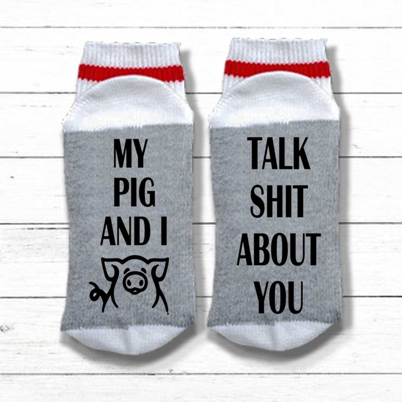 Pig Socks I Like Pigs and Maybe 3 People Pig Gift Gift for Pig Lover Ranch & Farmwear Farmer Gift image 2