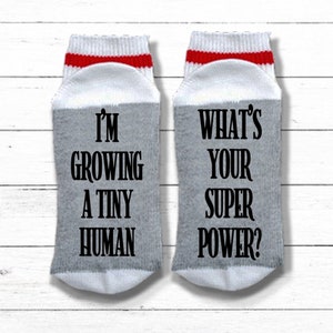 Expecting Mom Gift Sorry I Just Can't Today I'm Growing a Tiny Human Pregnancy Congratulations Gift, Pregnancy Socks image 3