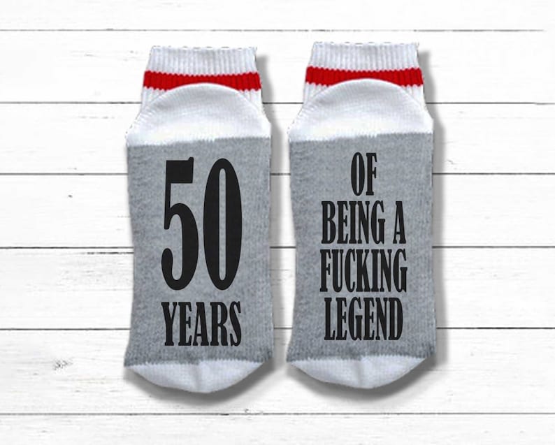 50 Years of Being a Fucking Legend Socks 50th Birthday Socks 50th Birthday Gift for Women 50th Birthday Gift for Men ... A Fucking Legend