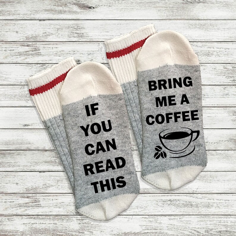 If You Can Read This BRING ME COFFEE Socks Funny Word Etsy