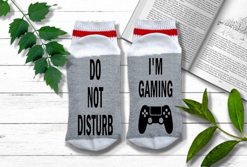 Gamer Gift Do Not Disturb I'm Gaming Video Game Socks Gift for Video Game Lover Gaming Socks Mens Stocking Stuffer image 1