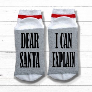 Funny Christmas Socks If You Don't Believe in Santa You Get Socks If You Can Read This Socks, Christmas Gift Exchange for Men or Women Dear Santa