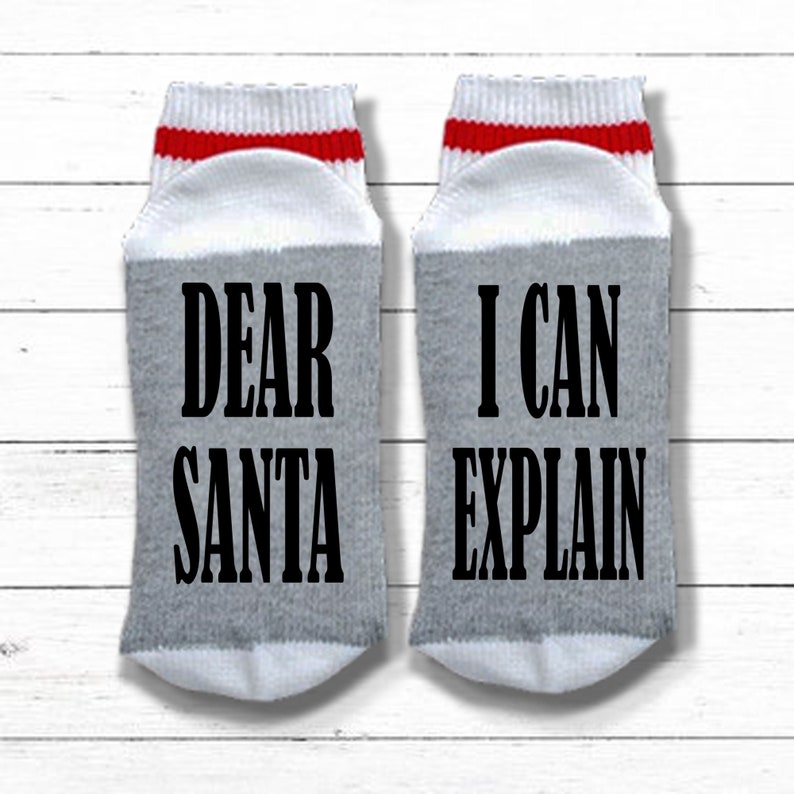 Funny Christmas Socks If You Don't Believe in Santa You Get Socks If You Can Read This Socks, Christmas Gift Exchange for Men or Women Dear Santa