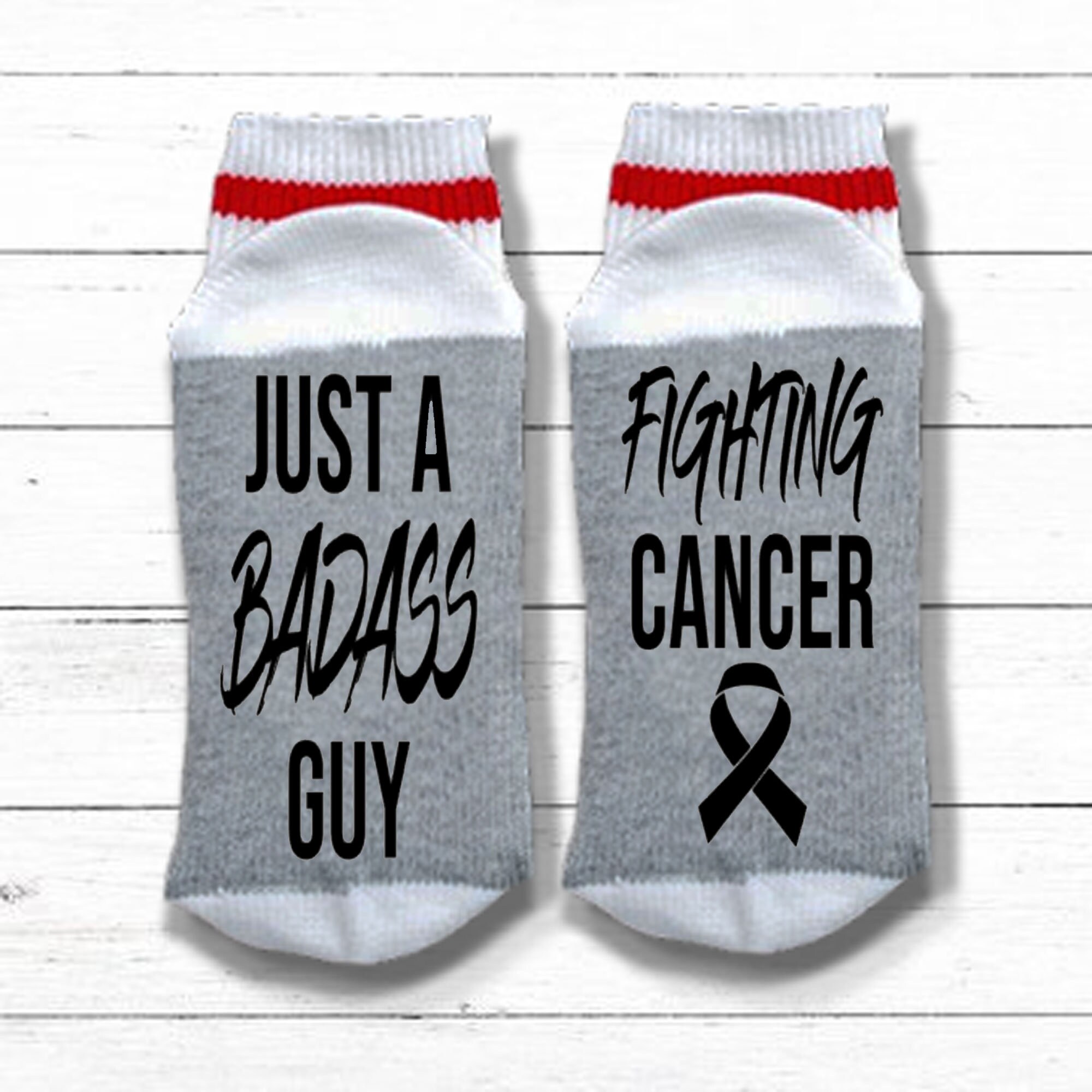 Cancer Gift Fighting Cancer Like a Badass Cancer Socks for Etsy