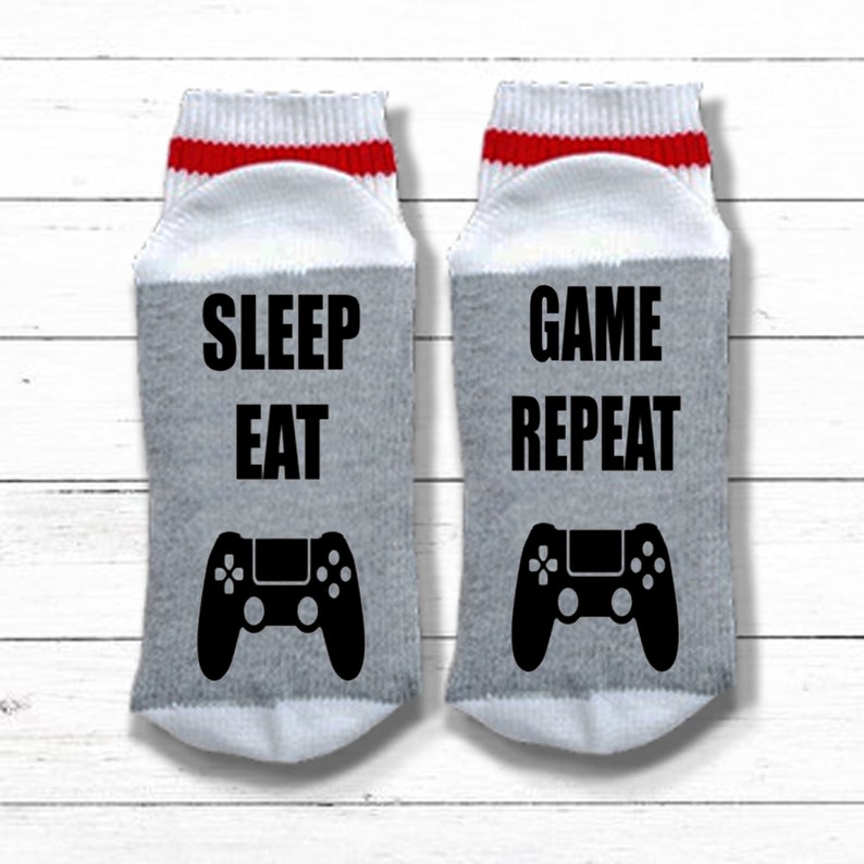 Gamer Gift Do Not Disturb I'm Gaming Video Game Socks Gift for Video Game Lover Gaming Socks Mens Stocking Stuffer Sleep Eat Game...