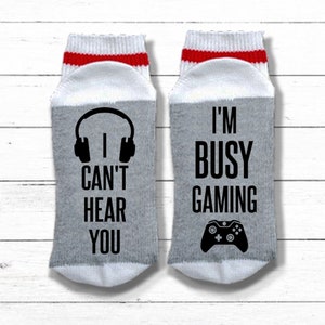Gamer Gift Do Not Disturb I'm Gaming Video Game Socks Gift for Video Game Lover Gaming Socks Mens Stocking Stuffer I Can't Hear You