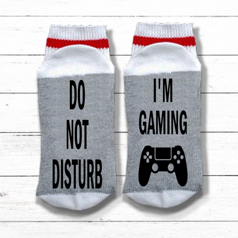 Gamer Gift Do Not Disturb I'm Gaming Video Game Socks Gift for Video Game Lover Gaming Socks Mens Stocking Stuffer Do Not Disturb