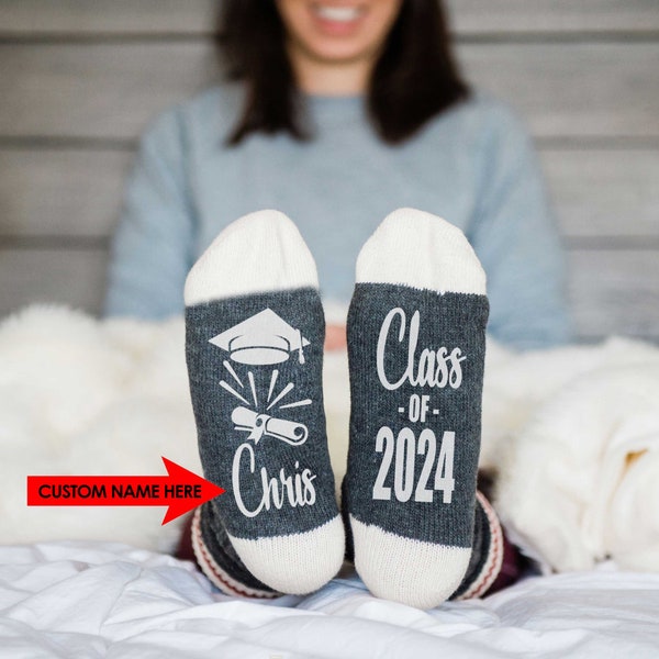 Class of 2024 - Personalized Graduation Gift | Custom Socks for Grad | College Graduation Gift for Her | High School Graduation Gift for Him