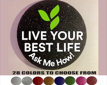 NEW Live your best life! - Textured Glitter Button