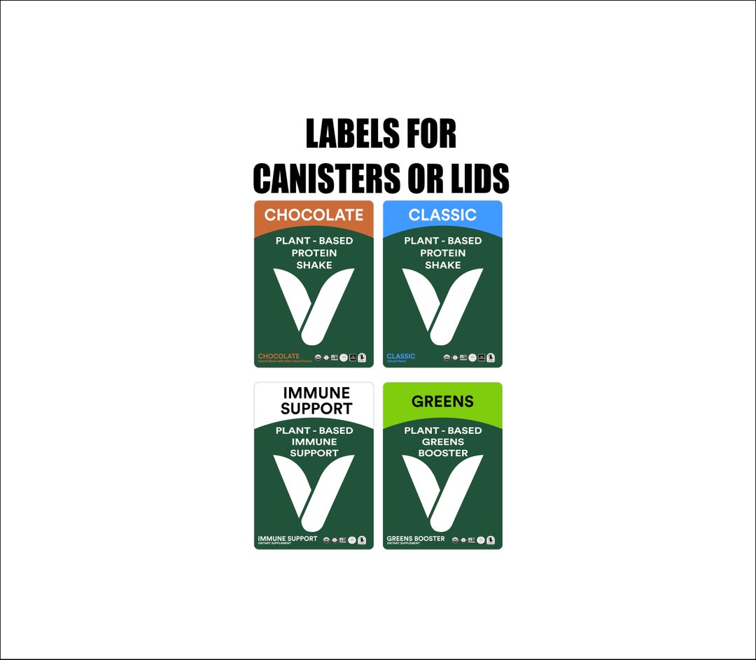 PLANT BASED Labels for Lids or Canisters. Etsy