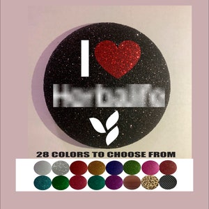 NEW I LOVE HL  - Textured Glitter Button