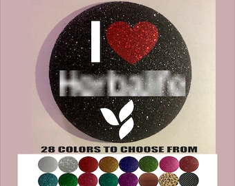 NEW I LOVE HL  - Textured Glitter Button