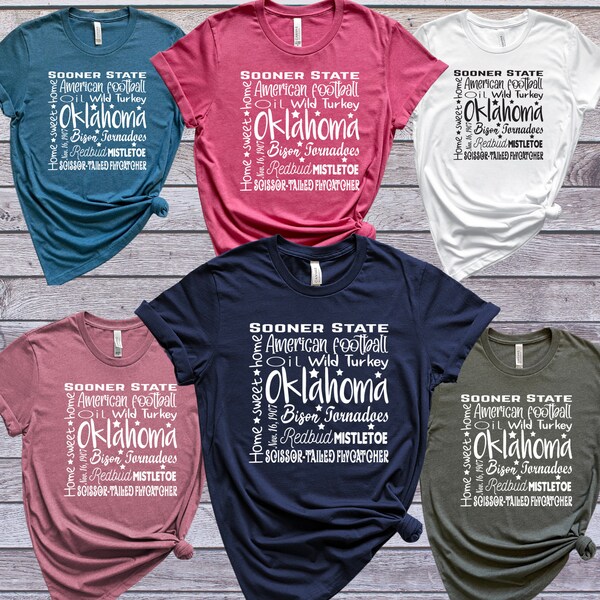 Oklahoma Shirts, Sooner State, Oklahoma Shirt, Oklahoma T-shirt, Oklahoma Tee, Oklahoma Souvenir, Oklahoma Home Shirt, Okie Shirt, Ok12