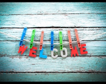 Doormat, assigner with the motif: "Welcome" - Colorful non-slip | Washable | High-quality | Outdoor area | Dirt trap mat | Door mat |