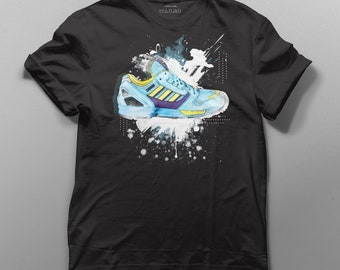 T-Shirt Sneaker dessiné à la main - UNIKAT - Sneaker Art Unisex I Perfect! Hypebeast - Sneakerhead - Cadeau - ZX8000 - ZX7000 - ZX9000