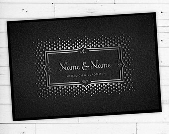 Doormat "Silver" personalized with name & text Non-slip | Washable | High-quality | Outdoor area | Dirt trap mat | Door mat |