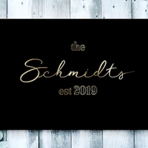 Personalized doormat | Doormat family personalized | Doormat for couples & families | Welcome | Gold Silver Doormat with Name