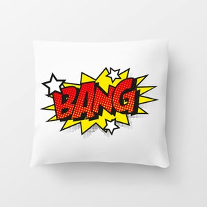 Coussin « Bang ! » Bande dessinée en 20 versions différentes