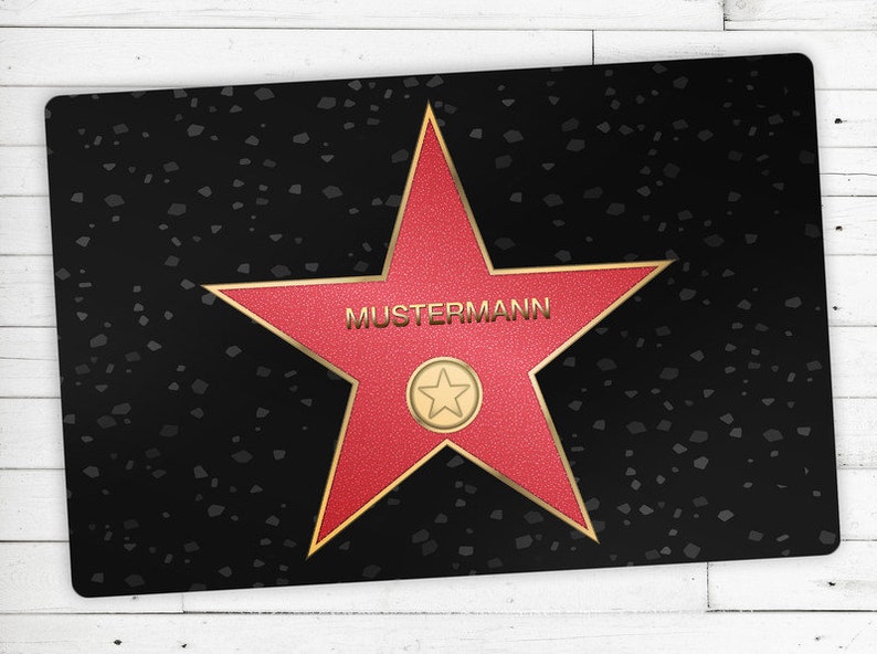 Fußmatte mit Namen Ihr persönlicher Walk of Fame Rutschfest Waschbar Hochwertig Aussenbereich Schmutzfangmatte Türmatte Bild 1