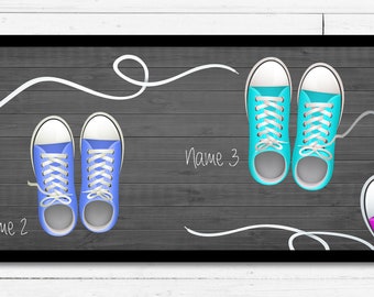 Personalisierte Fußmatte 120x40cm | Fußmatte Familie personalisiert | Fußmatte für Familien | Willkommen | Chucks Fussmatte mit Namen