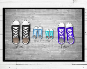Personalisierte Fußmatte | Fußmatte Familie personalisiert | Fußmatte für Paare & Familien | Willkommen | Chucks Fussmatte mit Namen